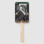 Custom Elegante Golden Rentier Holiday Season Fächer (Rückseite)