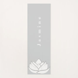 Custom Elegante Gray Lotus Blume Yogamatte
