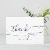 Custom Elegante Herzkalligraphie Vielen Dank Karte (Stehend Vorderseite)