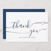 Custom Elegante Herzkalligraphie Vielen Dank Karte (Vorne/Hinten)