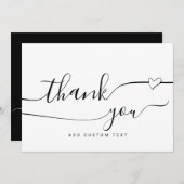 Custom Elegante Herzkalligraphie Vielen Dank Karte (Vorne/Hinten)