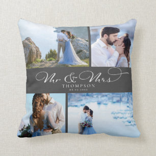 Custom Elegante Hochzeitsfotografie Chic Script Kissen