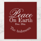 Custom Elegante Holiday Red Minimalistisch Weinetikett (Einzelnes Label)