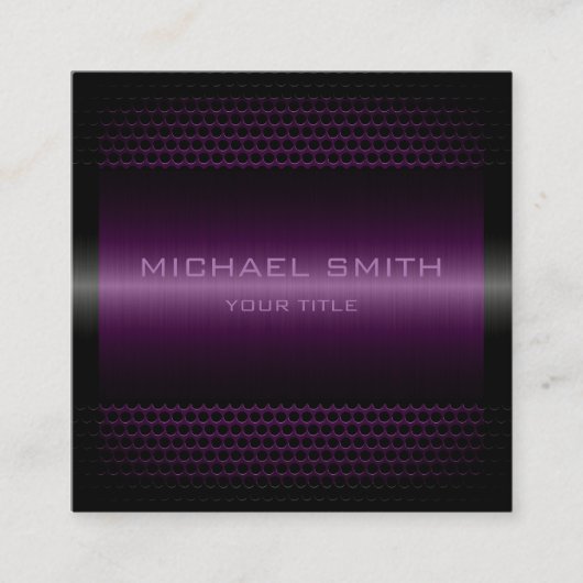 Custom Elegante Lavender Stainless Metal Quadratische Visitenkarte (Vorderseite)