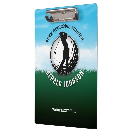 Custom Elegante Men Golf Monogram Design Klemmbrett (Links)