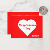 Custom Elegante Minimalistische Kalligraphie Valen Mitteilungskarte (Vorderseite/Rückseite Beispiel)