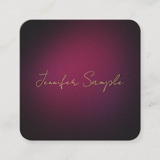 Custom Elegante Mit Monogramm Lila abgerundete Eck Quadratische Visitenkarte (Vorderseite)