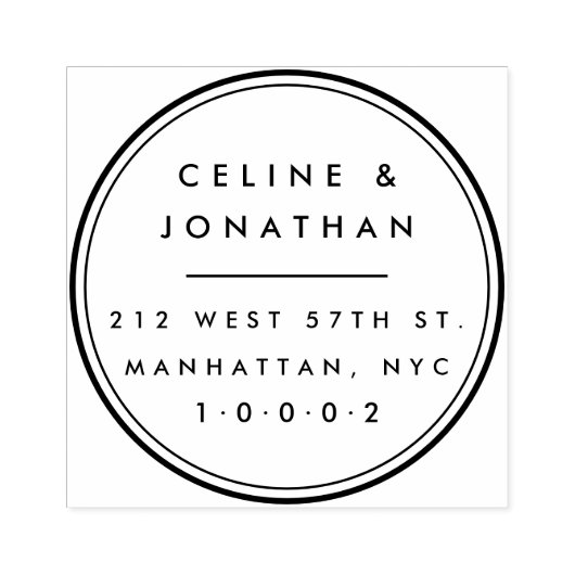 Custom Elegante Moderne Couple Wreath-Rücksendeadr Gummistempel (Prägung)