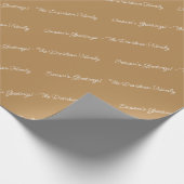 Custom Elegante Moderne Gold Script Muster Urlaub Geschenkpapier (Ecke)