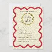 Custom Elegante Moderne Rot & Creamy Hochzeit Einladung (Vorderseite)