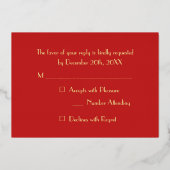 Custom Elegante Moderne Weihnachtsfeier UAWG Folieneinladung (Rückseite)