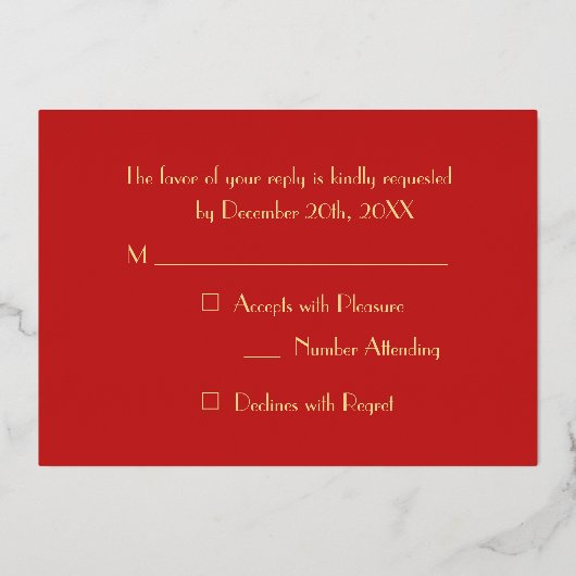 Custom Elegante Moderne Weihnachtsfeier UAWG Folieneinladung (Rückseite)