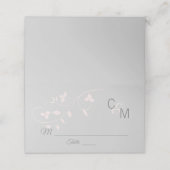 Custom Elegante Monogram Blush Pink Gray Wedding Platzkarte (Außenseite Aufgefaltet)