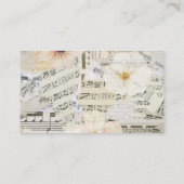 Custom Elegante Monogram Music Teacher Floral Busi Visitenkarte (Rückseite)