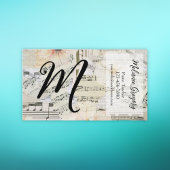 Custom Elegante Monogram Music Teacher Floral Busi Visitenkarte
