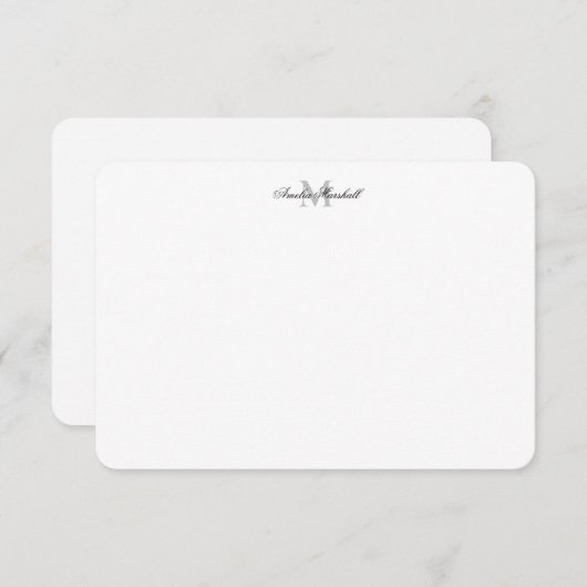 Custom Elegante Monogram Note Card Mitteilungskarte (Vorne/Hinten)