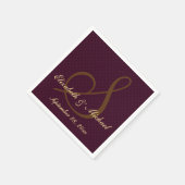 Custom Elegante Monogram Wedding Party Paper Napki Serviette (Ecke)