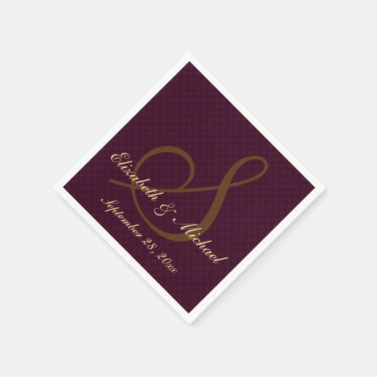Custom Elegante Monogram Wedding Party Paper Napki Serviette (Ecke)