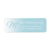Custom Elegante Pastel Aqua Ocean Blue Monogram (Vorne)
