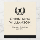 Custom Elegante Pharmacist Pharmacy Tech Abschluss Weinetikett (Einzelnes Label)