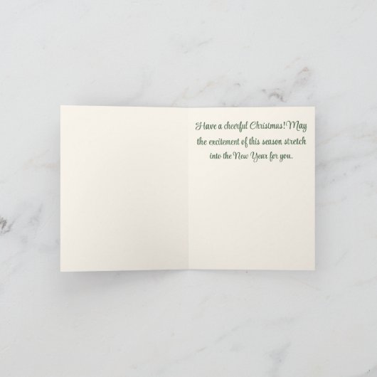 Custom Elegante Pink Poinsettia Weihnachtskarte Karte (Innenseite)