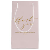 Custom Elegante Pink Script Vielen Dank Brautparty Kleine Geschenktüte (Vorderseite)