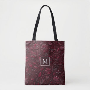 Custom Elegante Red Floral Tasche