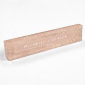 Custom Elegante Rosa Rosa Rose Gold Foil Namensplakette