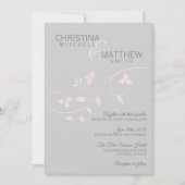 Custom Elegante Rosa Rose Grau Weintrauben Hochzei Einladung (Vorderseite)