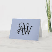 CUSTOM Elegante Script Monogram Mitteilungskarten (Vorderseite)