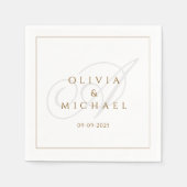 Custom Elegante Script Wedding Napkins Vintag Serviette (Vorderseite)