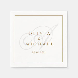 Custom Elegante Script Wedding Napkins Vintag Serviette