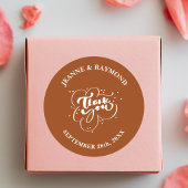 Custom Elegante Terracotta Danke Gastgeschenk Hoch Runder Aufkleber