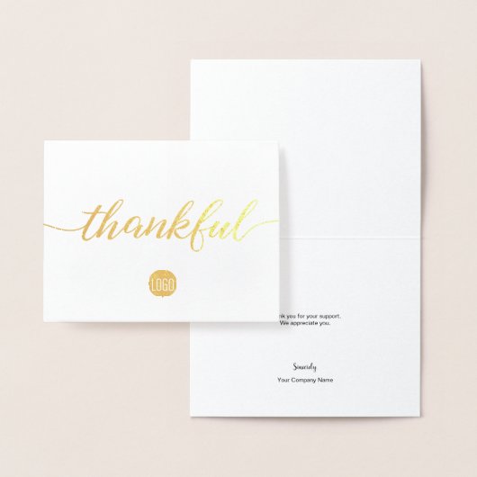 Custom Elegante Thankful Company Business Vielen D Folienkarte (Anzeige)