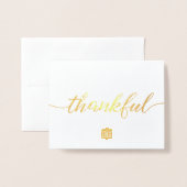 Custom Elegante Thankful Company Business Vielen D Folienkarte (Vorderseite mit Umschlag)