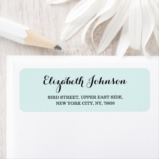 Custom Elegante Türkise Aqua Blue Rücksendeadresse (Insitu)