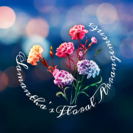 Custom Elegante Vintage Blumenpastellkarnation Fensteraufkleber