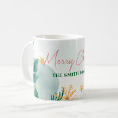 Custom Elegante Wasserfarbe Frohe Weihnachten Kaffeetasse (Vorderseite Links)