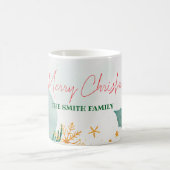 Custom Elegante Wasserfarbe Frohe Weihnachten Kaffeetasse (Mittel)