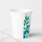 Custom Elegante Watercolor Aqua Pappbecher (Rechts)