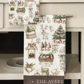 Custom Elegante Watercolor Weihnachten Badhandtuch Set