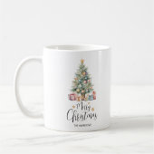 Custom Elegante Watercolor Weihnachtsbaum Kaffeetasse (Links)