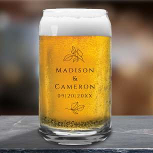 Custom Elegante Wedding Couple Chic Black Party Dosenglas