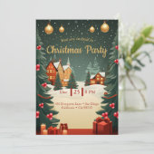 Custom Elegante Weihnachts-Party Einladung (Stehend Vorderseite)