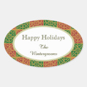 Custom Eleganter Geschenkaufkleber mit rotem und g Ovaler Aufkleber (Vorderseite)