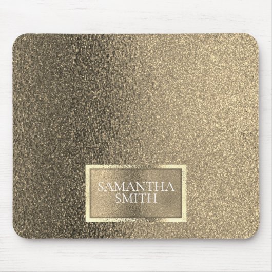 Custom Eleganter Metallic Gold Glitzer Mousepad (Vorne)
