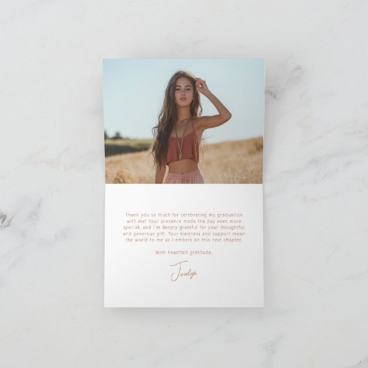 Custom Eleganter Moderner Abschluss Vielen Dank Ka Dankeskarte (Innenseite)