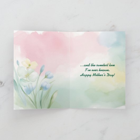 Custom Eleganter Vintag-farbiger Blumenmüttertag Karte (Innenseite)