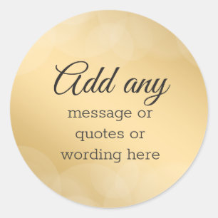 CUSTOM Elegantes Gold mit Bokeh Runder Aufkleber