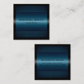 Custom Eleganto Blue Stainless Metal Quadratische Visitenkarte (Vorne/Hinten)